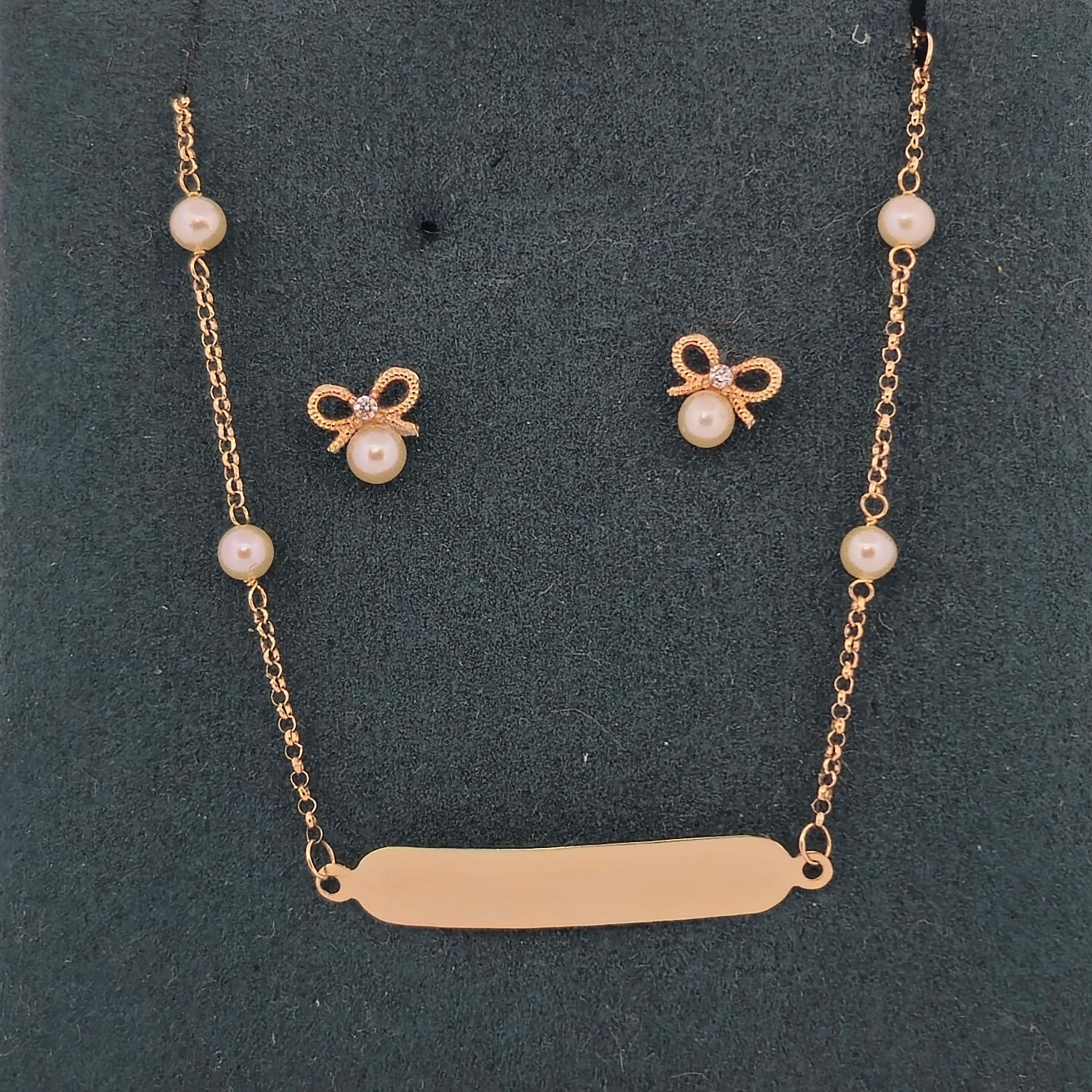Conjunto Perola - Pulseira e Brinco perola com zirconia